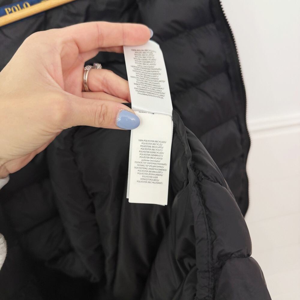 Men’s Polo Ralph Lauren Black Packable Puffer Vest Big And Tall Size 2XLT - Picture 6 of 9